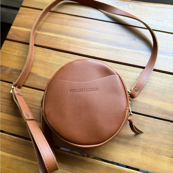 Portland Leather Handbags - Portland Leather Circular Brown Crossbody Bag